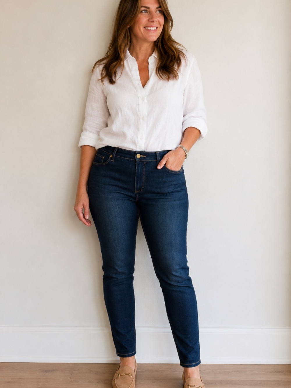 PAIGE Hoxton Ankle Skinny Jeans Size 33 Dark Wash High Rise Stretch Denim